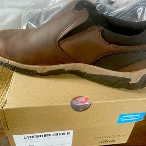 NEW CLARKS men's sneaker in brown leather